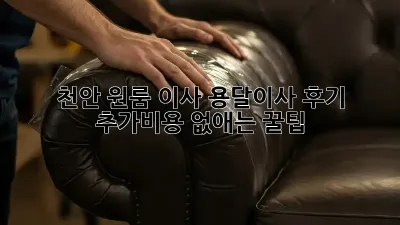 천안 원룸 이사? 용달이사 후기 & 추가비용 없애는 꿀팁!